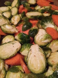 Fresh Brussels Sprouts and carrots