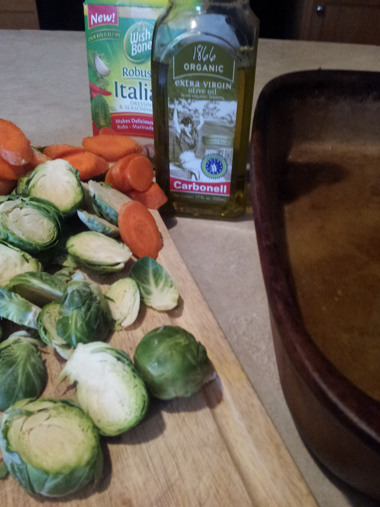 My Teenage Son's Roasted Brussels Sprouts and Carrots Recipe