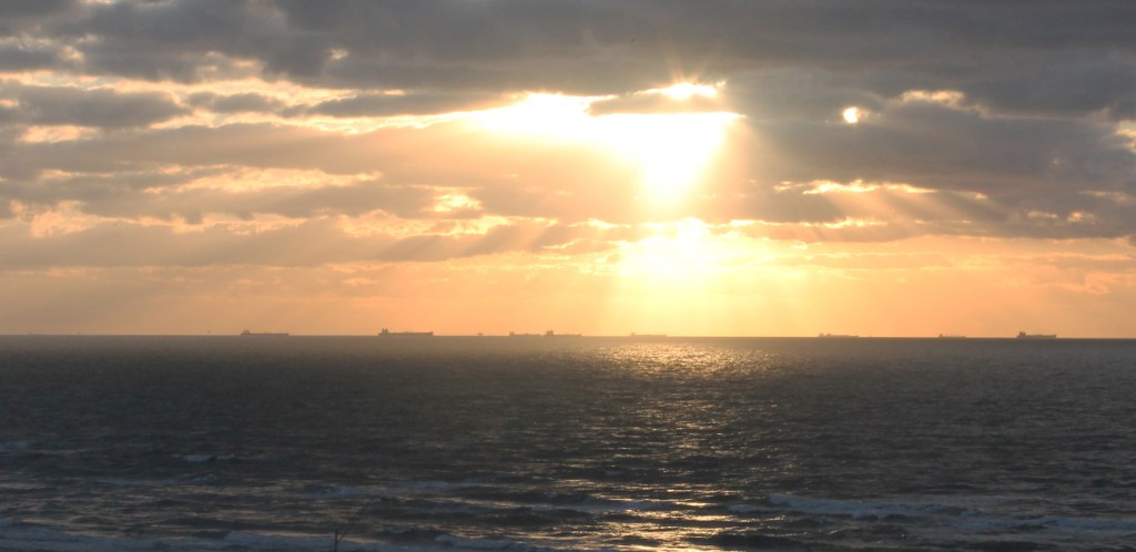 Sun rise ans storms in Galveston