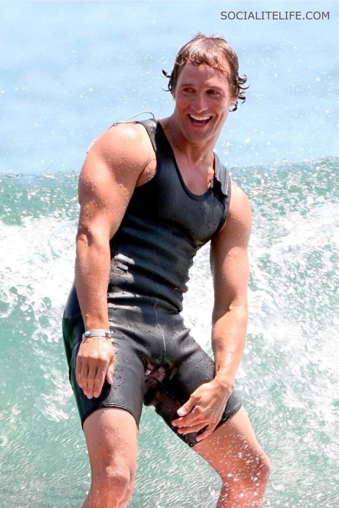 Texas Son Mathew McConaughey enjoying the surf.