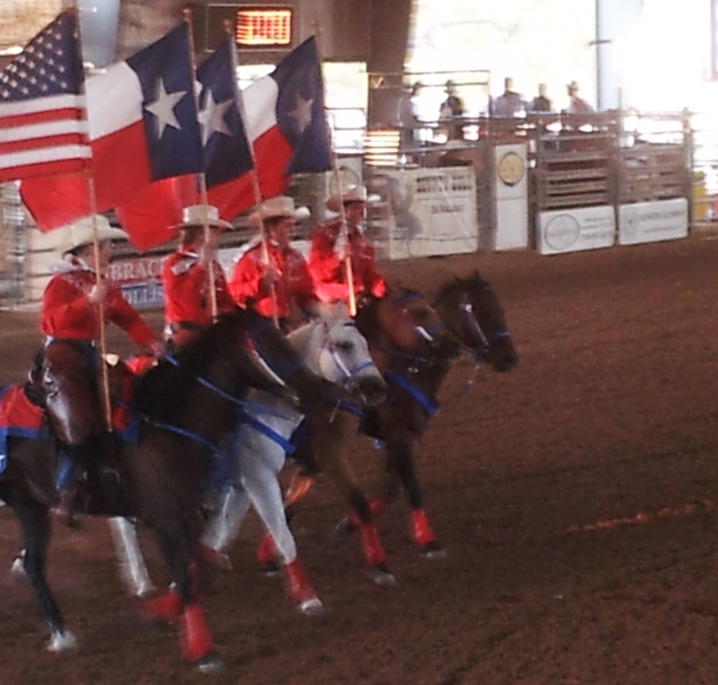 The running of the Flags at the Tejas rodeo in Belverde Texas. Jaken by Jolene Navarro