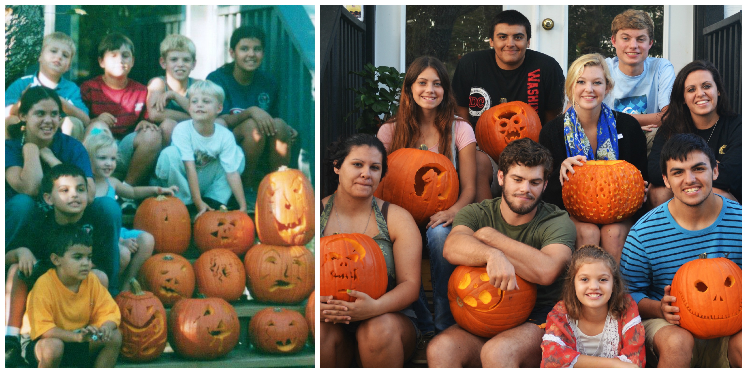 Twelve years of carving pumpkins -growing up on the steps