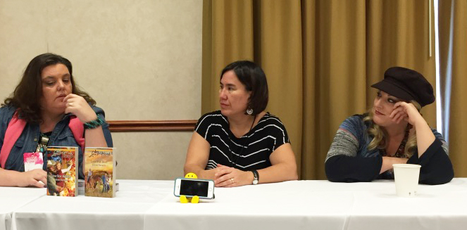 Talking about How We Liove Our Heros at the Rita's & Readers in Dallas. With Jolene Navarro, Jade Lee & Julie Ann Walker