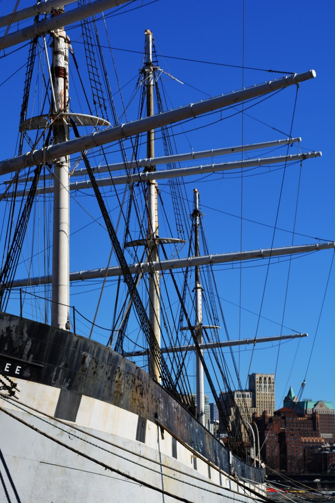 I think sometimes we forget New York is surrounded by water and is a port city. Old ships in the docks of New York.