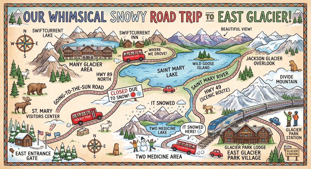Map out our journey through the East Side of Glacier